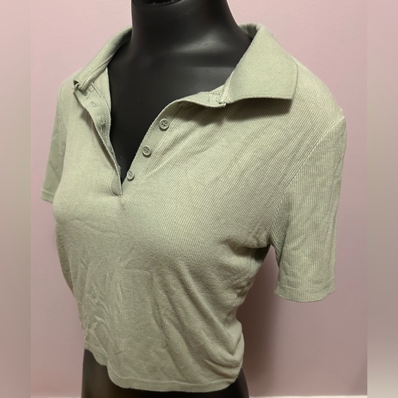 Ribbed collared crop top - size XL - Picture 1 of 4